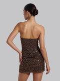 Embellished Bandeau A-Line Mini Dress