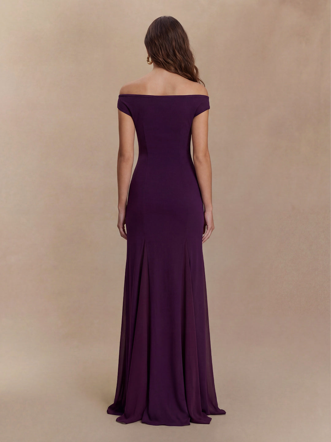 Romantic Embroidery Off Shoulder Knit Gown