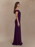 Romantic Embroidery Off Shoulder Knit Gown