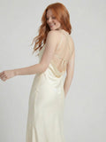 One Shoulder Satin Maxi Dress