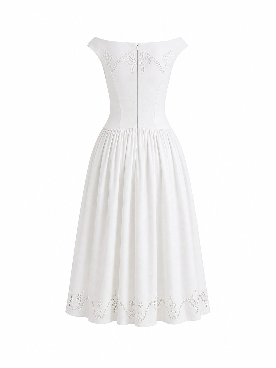 Exquisite Boat Neck Fil-Coupé Maxi Dress