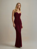 Exquisite Pleated Strapless Wrap Sweetheart Maxi Dress