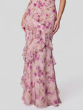 Floral Lace V-neck Open Back Mermaid Prom Dress