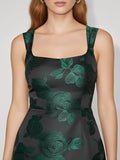 Floral Satin Jacquard Mini Dress