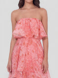 Floral Tiered Ruffle Chiffon Maxi Dress