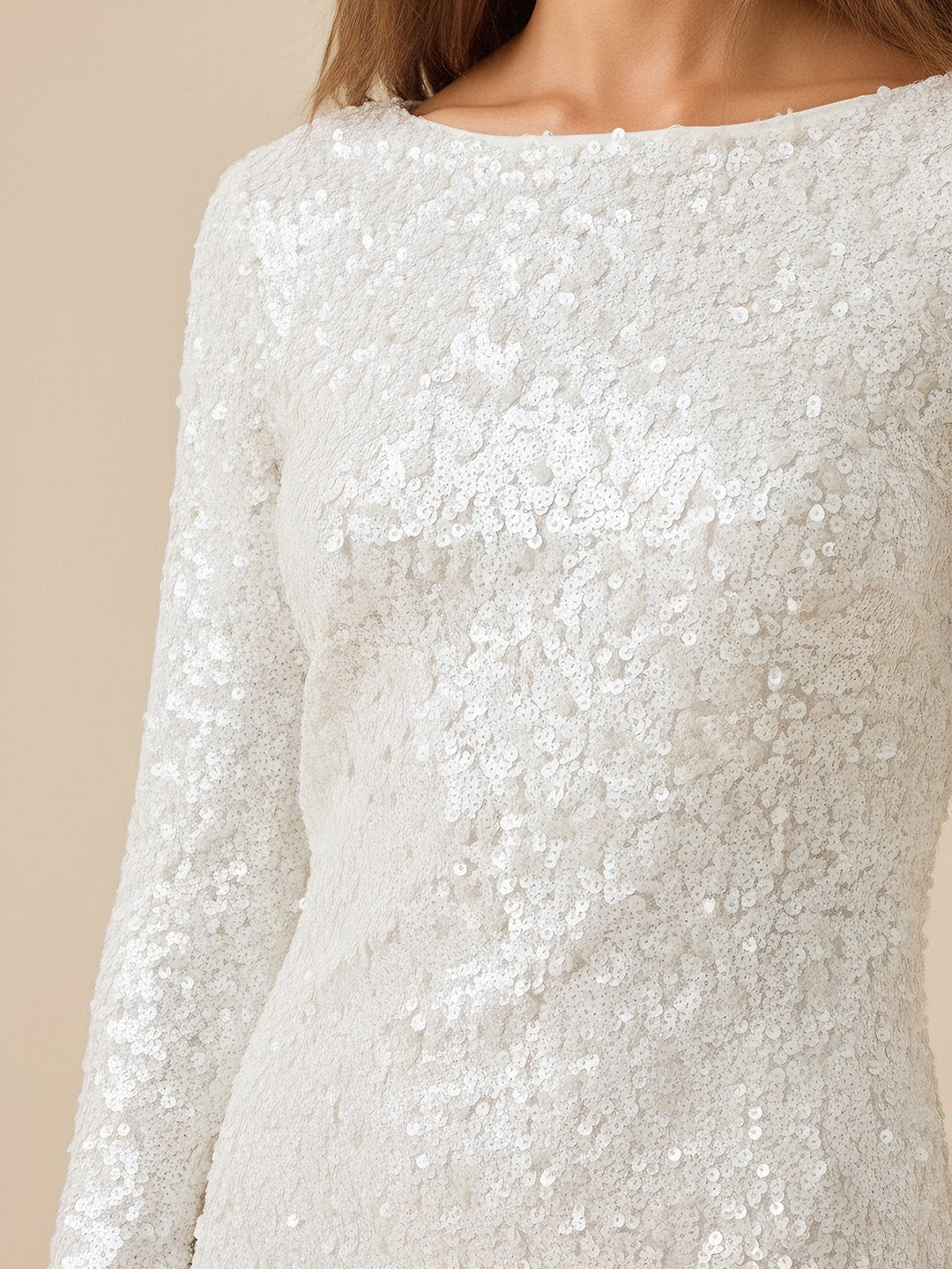 Glamorous Sequined Backless Mini Dress With Bow