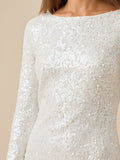 Glamorous Sequined Backless Mini Dress With Bow