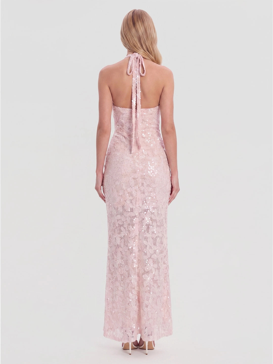 Halter Neck Backless Bodycon Maxi Dress