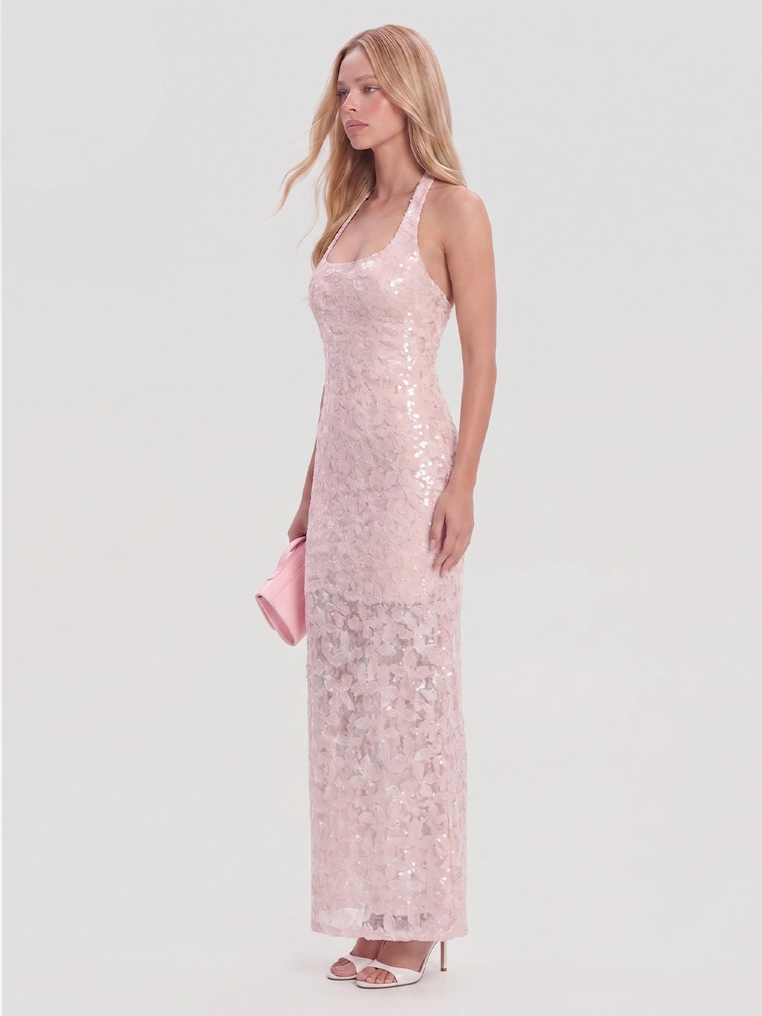 Halter Neck Backless Bodycon Maxi Dress