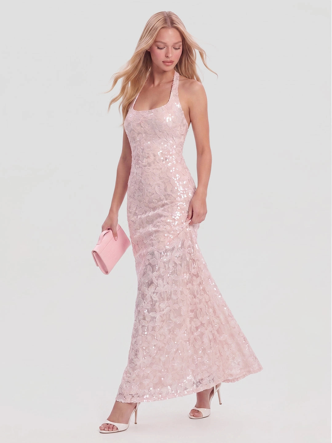 Halter Neck Backless Bodycon Maxi Dress