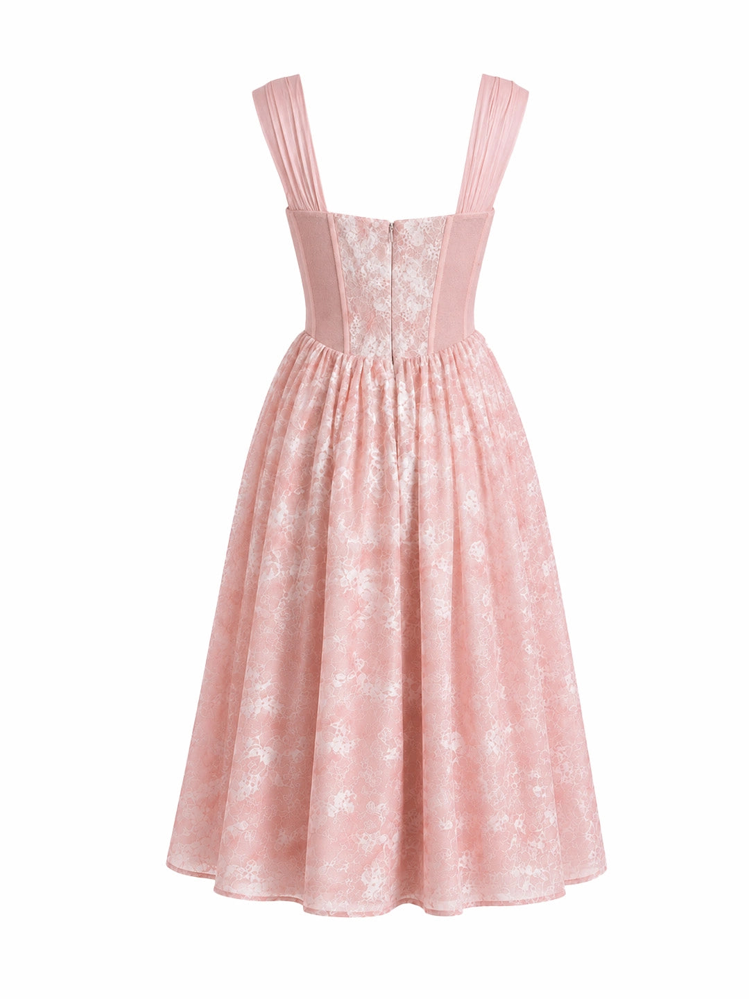 Lace-Up Corset A-Line Midi Dress