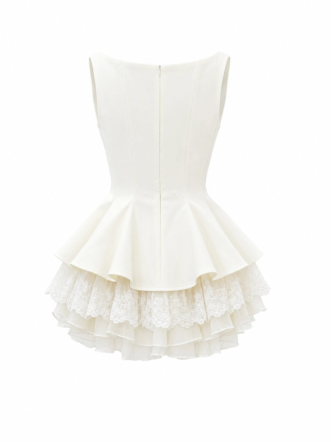 Lace Mini Dress with Detachable Bow Back