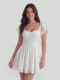 Lace Sweetheart-Neck Mini Dress