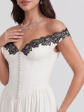 Lace Trim Off-Shoulder Mini Dress