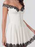 Lace Trim Off-Shoulder Mini Dress