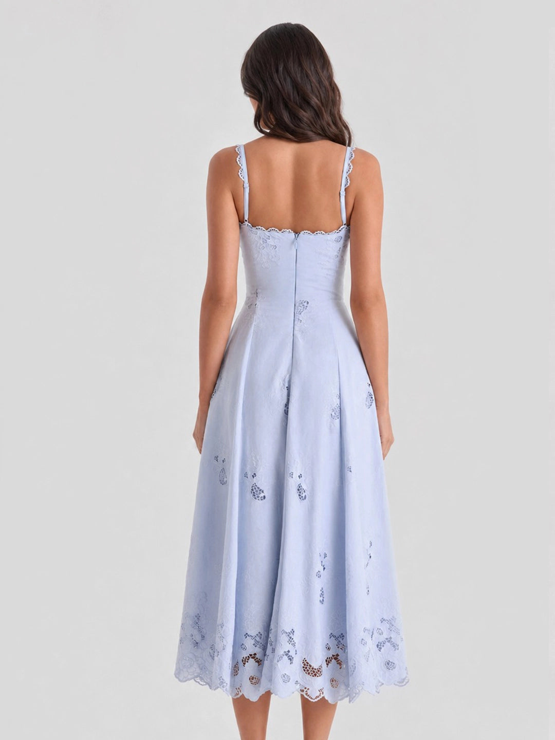Lace & Cotton Broderie Anglais Midi Sundress