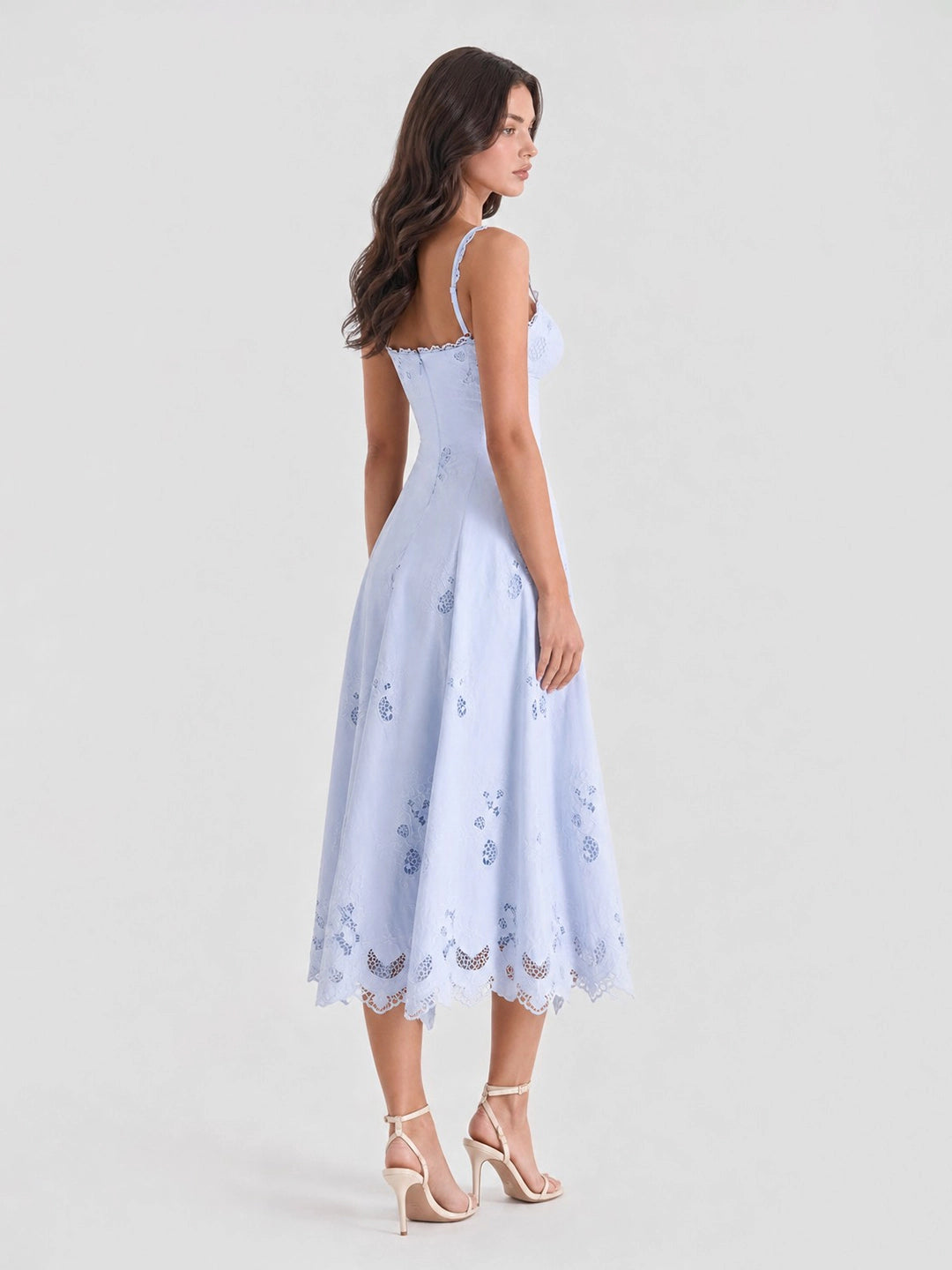 Lace & Cotton Broderie Anglais Midi Sundress