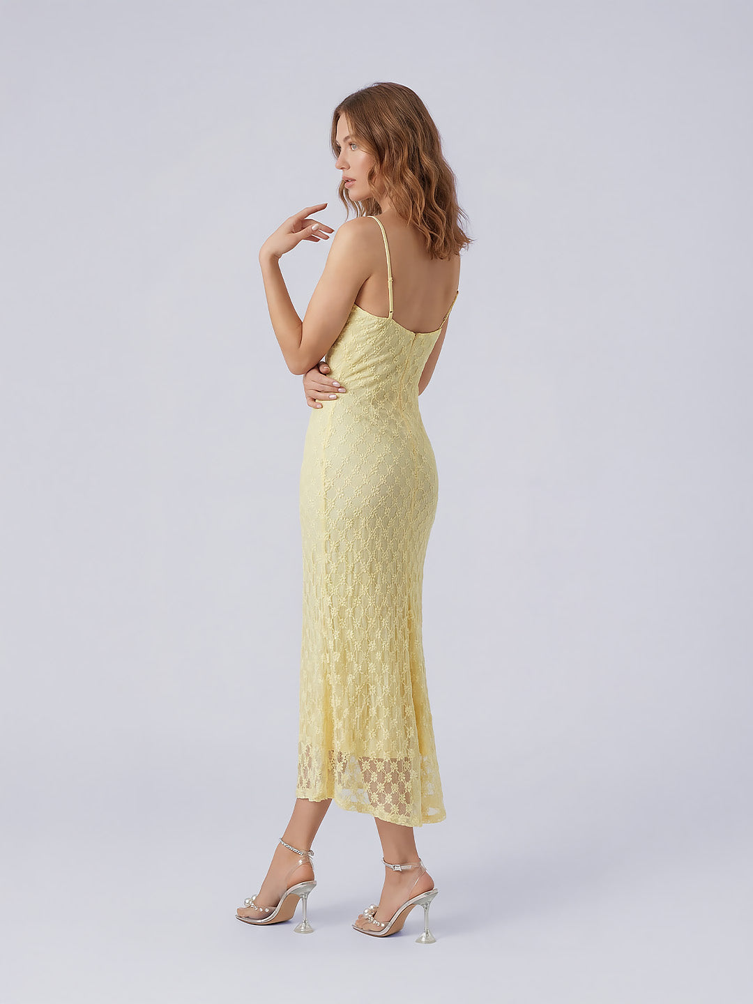 Lace slip maxi dress