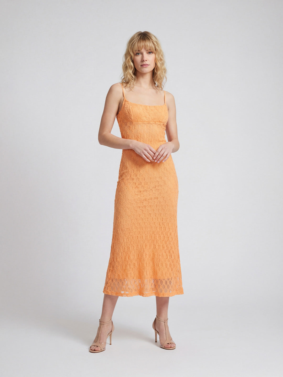 Lace slip maxi dress