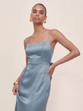 Mermaid Bow Stretch Satin Dress