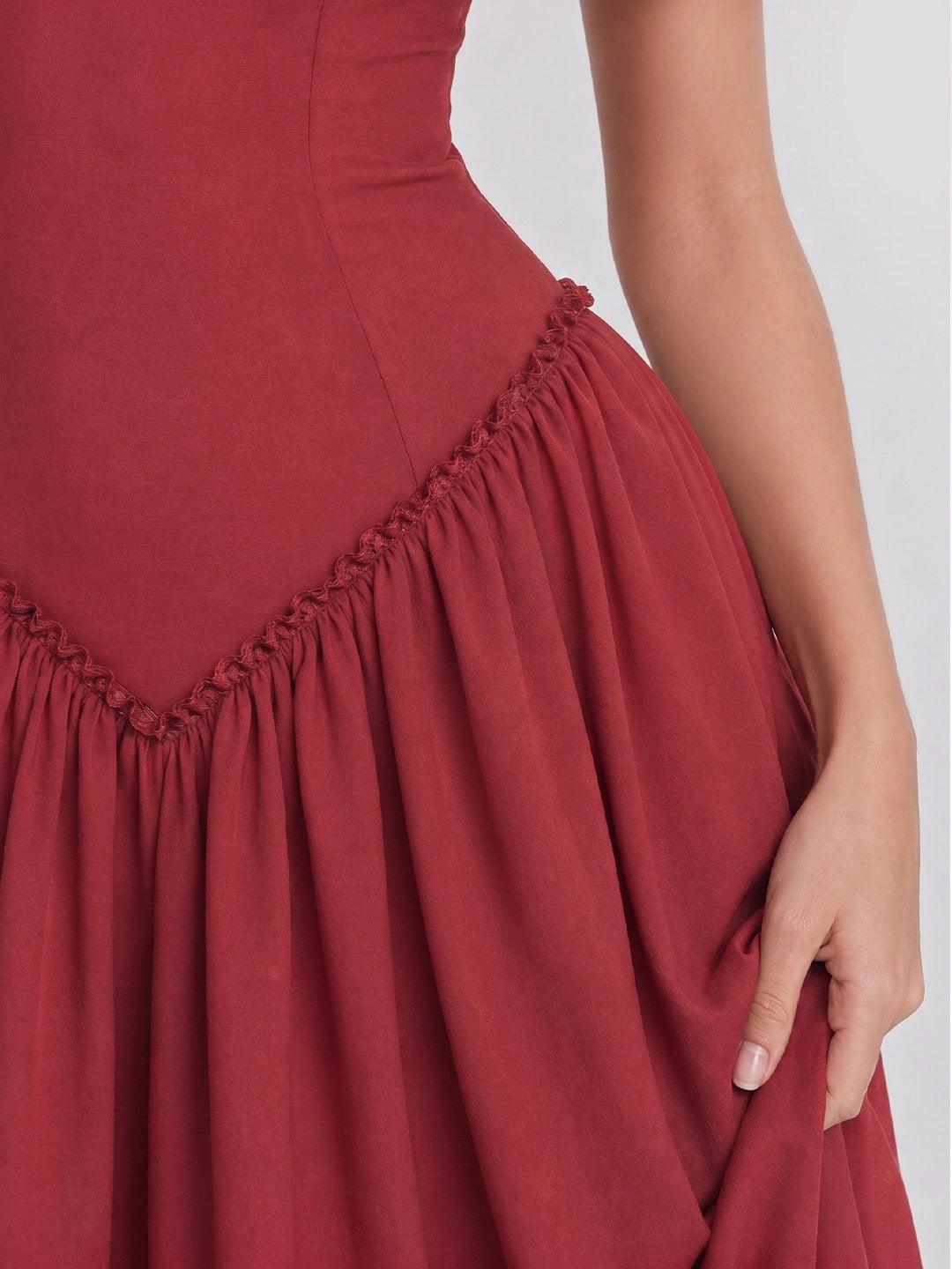 Off-Shoulder Corset Midi Dress