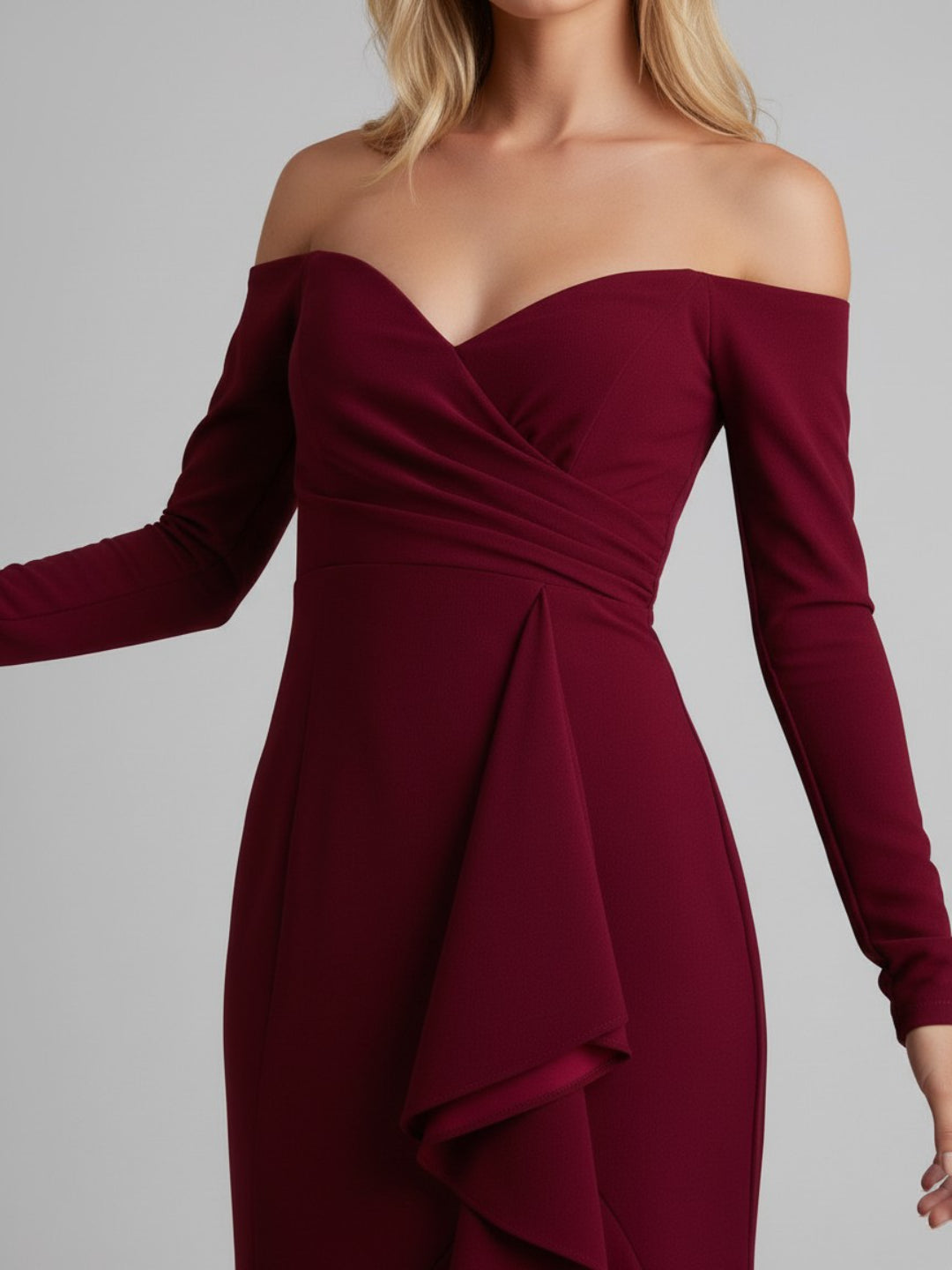 Off-the-Shoulder Ruffled Gown