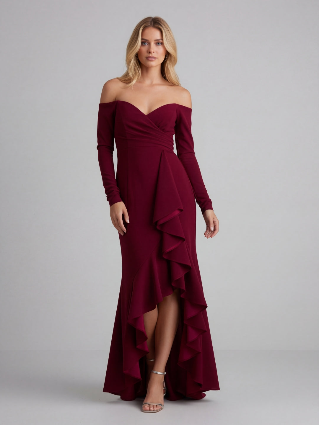 Off-the-Shoulder Ruffled Gown
