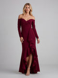 Off-the-Shoulder Ruffled Gown