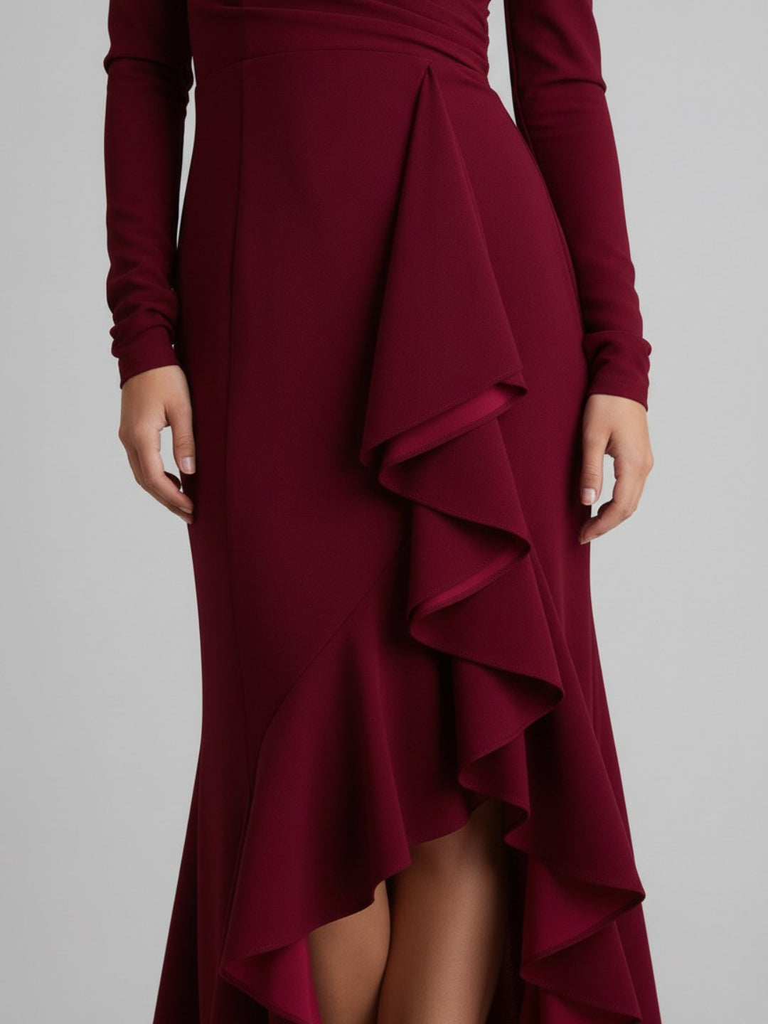 Off-the-Shoulder Ruffled Gown