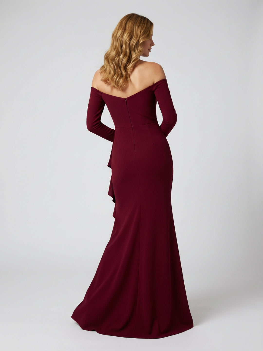 Off-the-Shoulder Ruffled Gown