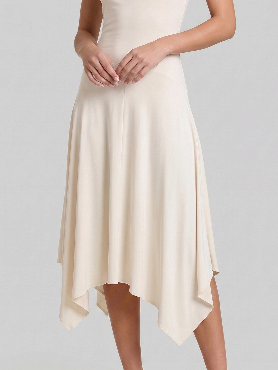 Open Back Halter Midi with Delicate Knot Detail