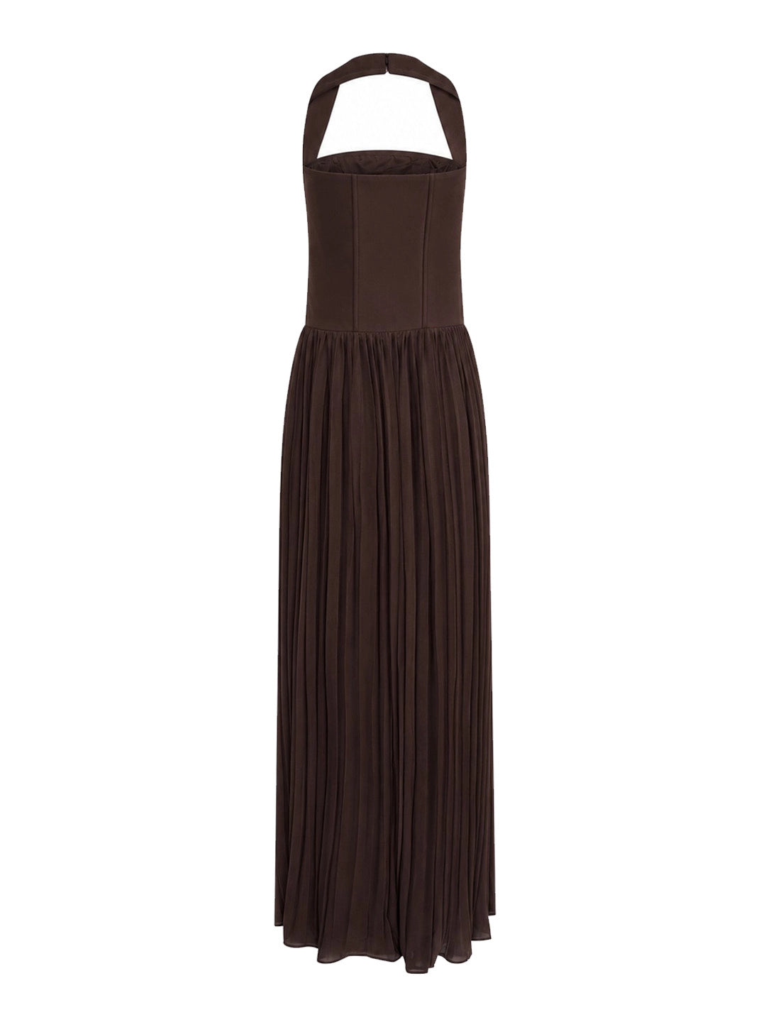 Pleated Halter Maxi Dress