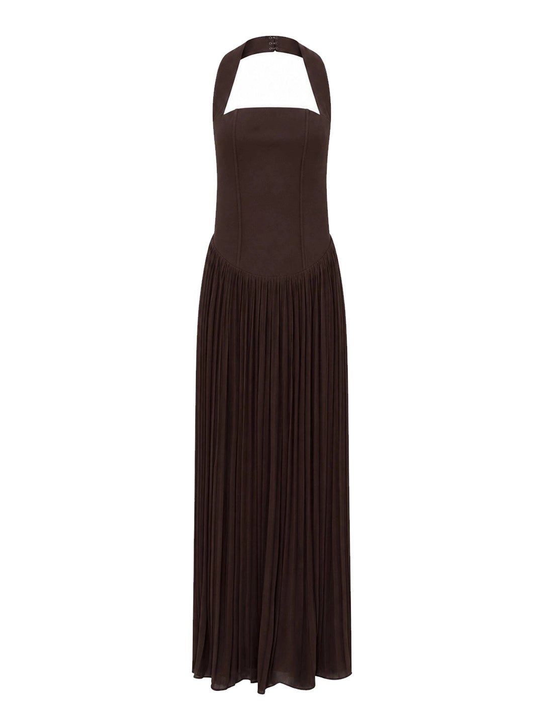 Pleated Halter Maxi Dress