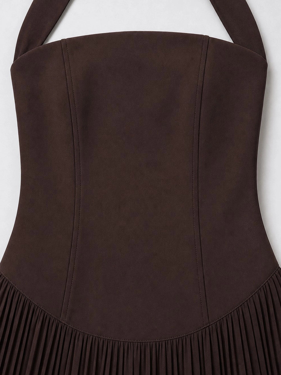 Pleated Halter Maxi Dress