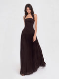 Pleated Halter Maxi Dress