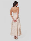 Polka Dot Halter Maxi Dress With Velvet Bow Detail