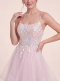 Enchanting Hand-Beaded Gown with Layered Tulle Skirt