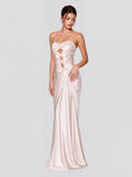 Satin Maxi Dress with Cut-Out Bows