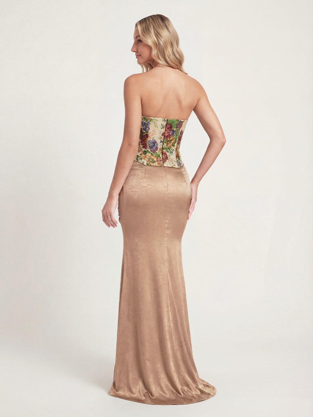Sculpted Floral Corset Gown