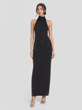 Sequin Embellished Halterneck Maxi Dress