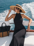 Sequin Embellished Halterneck Maxi Dress