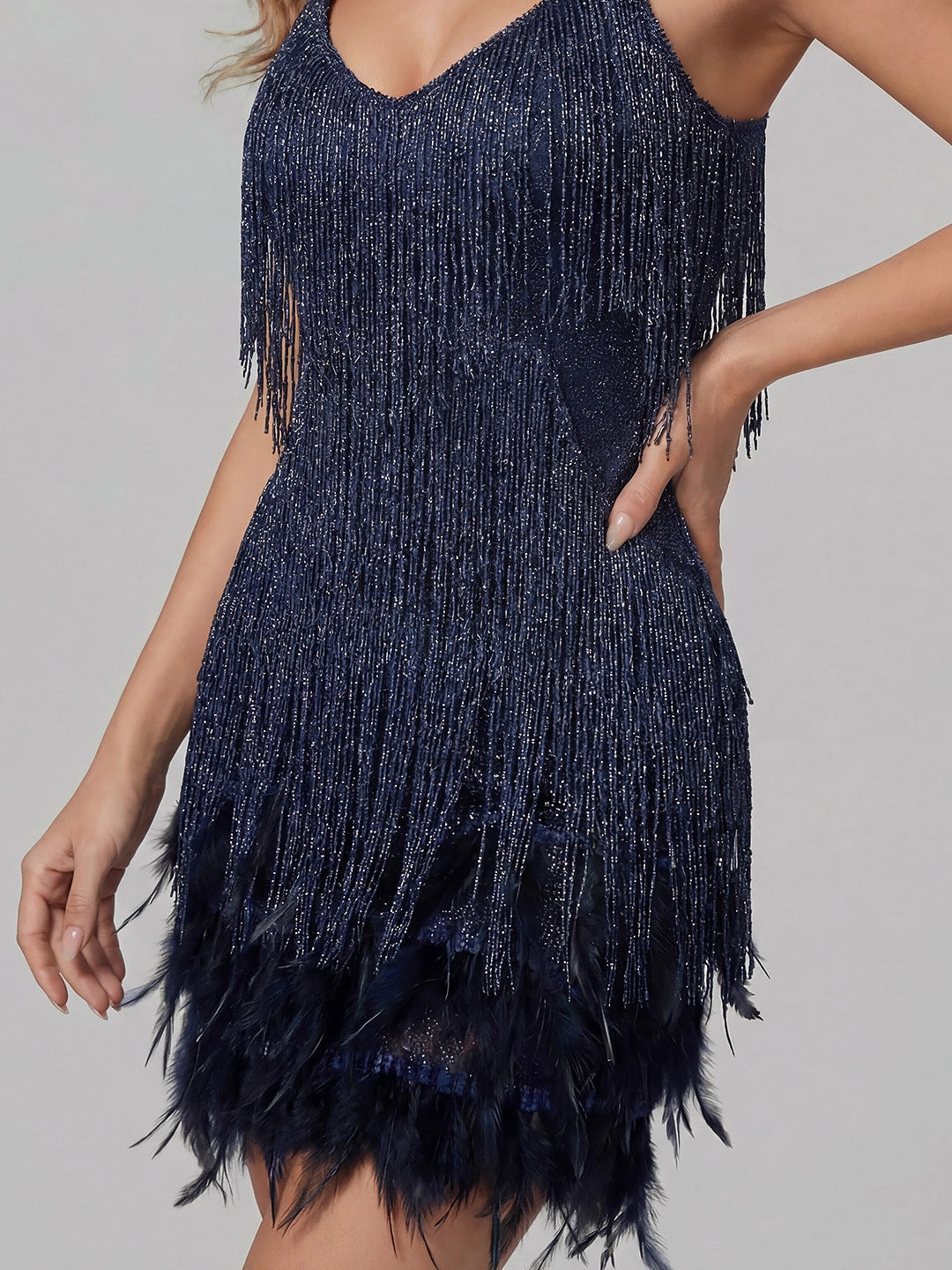Sequined Tassel Mini Dress