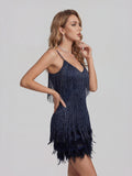 Sequined Tassel Mini Dress