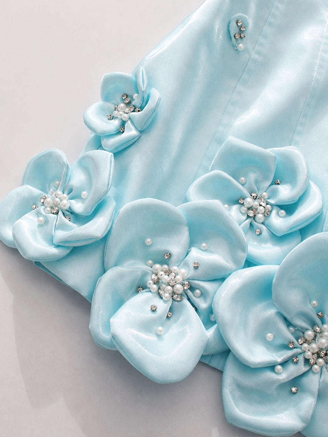 Strapless 3D Floral Corset Bodycon Mini Dress