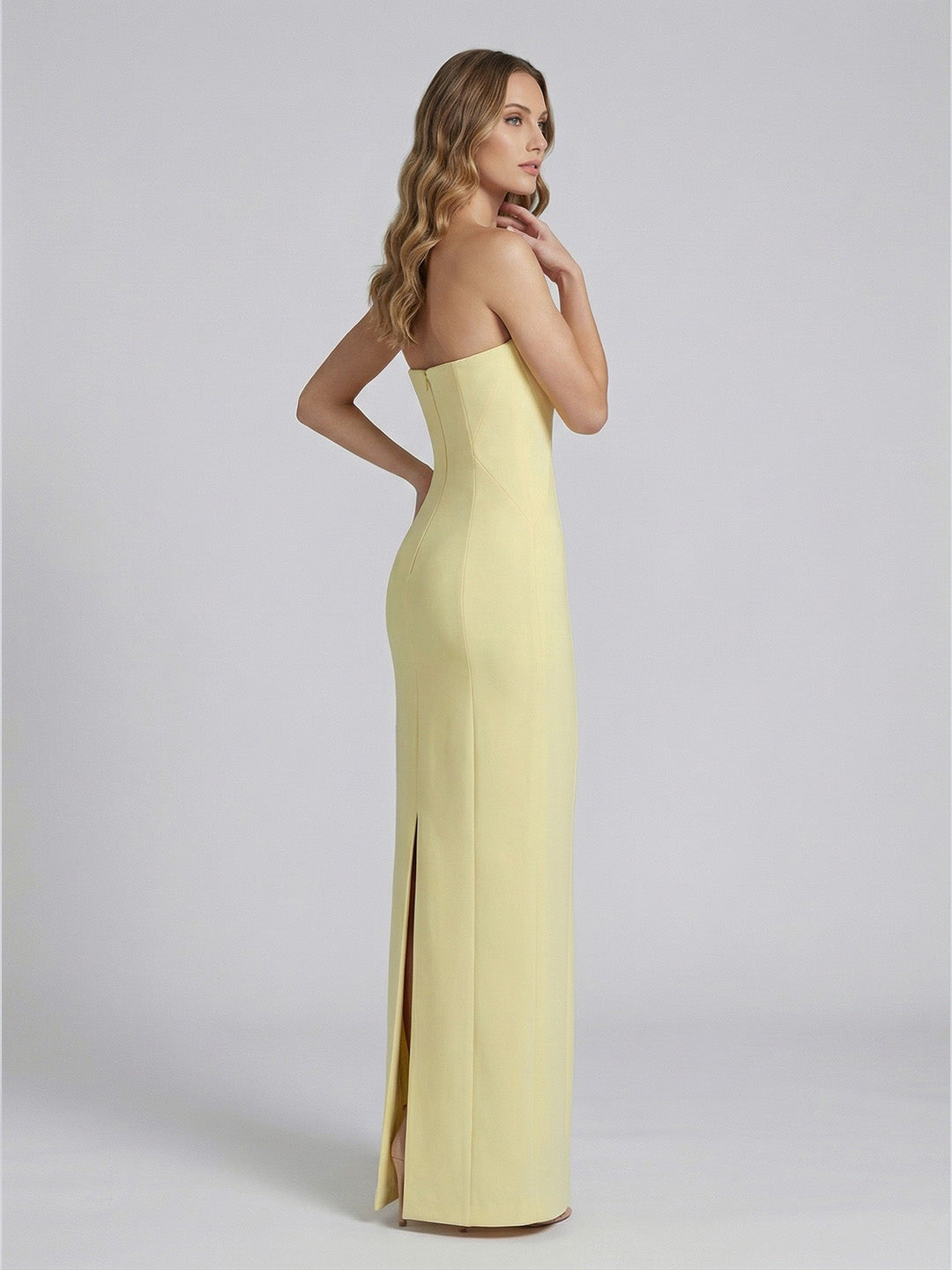 Strapless Crepe Maxi Dress