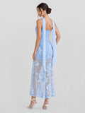 Strapless Embellished Floral Maxi Dress