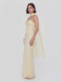 Strapless Scarf maxi Dress