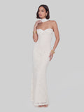 Strapless Scarf maxi Dress