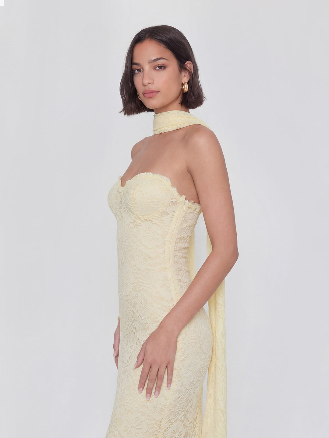 Strapless Scarf maxi Dress