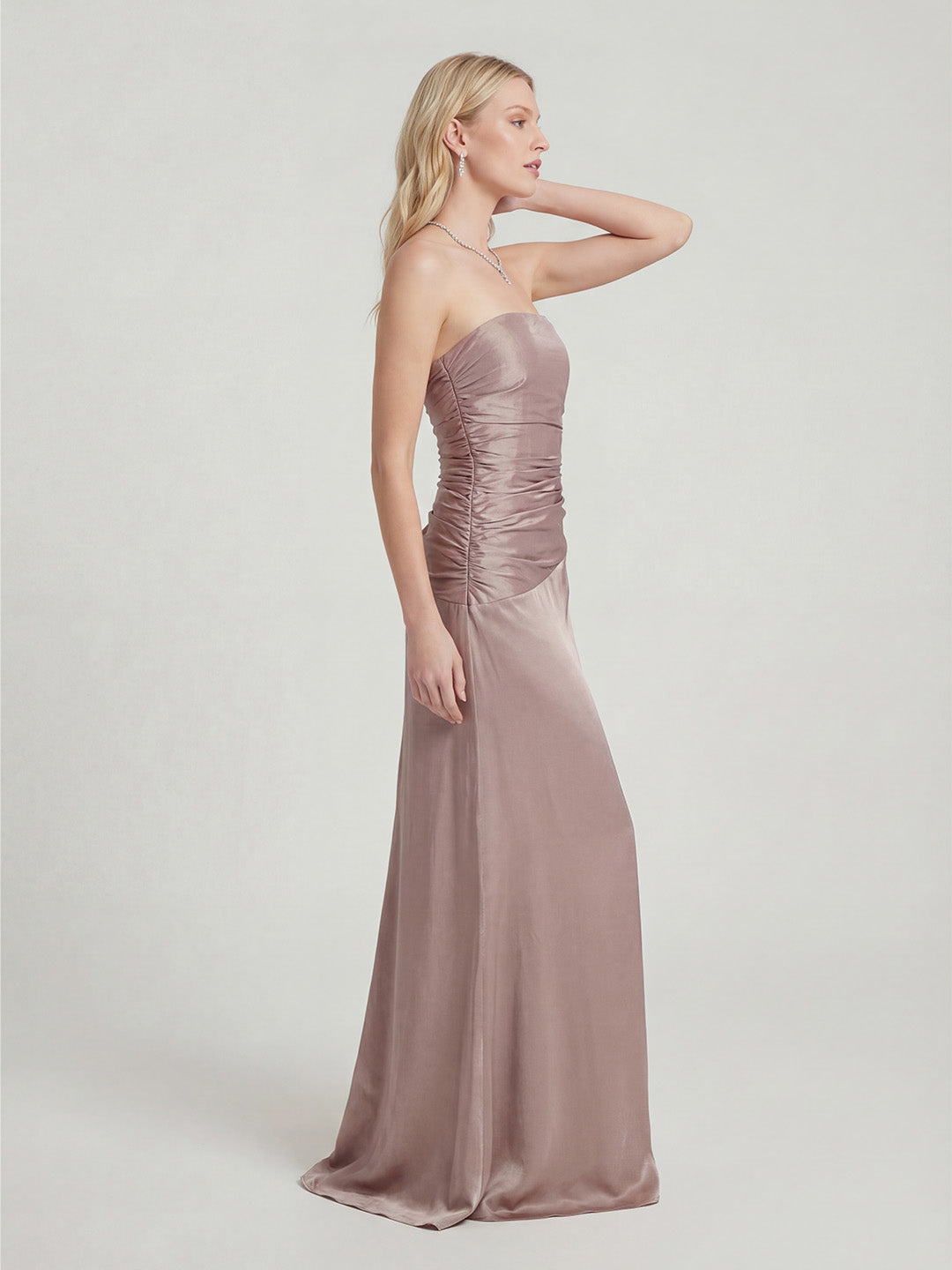 Strapless Taffeta Maxi Dress